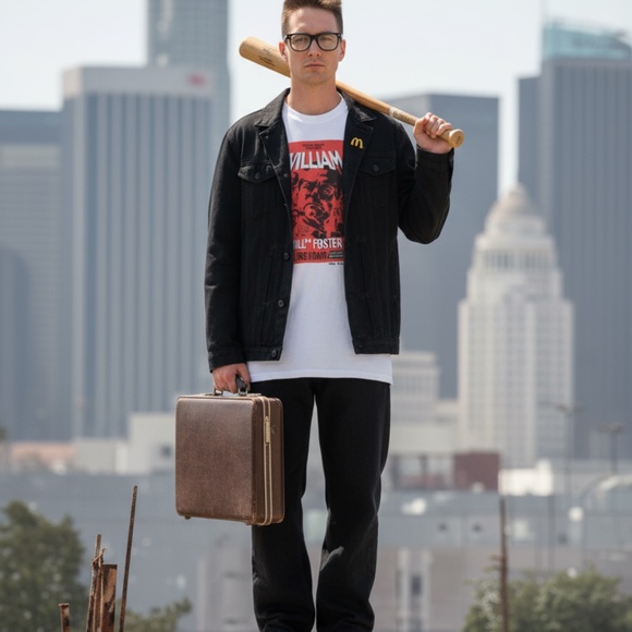 Next Level “Falling Down” William Foster Graphic Tee White Regular - Picture 2 of 7